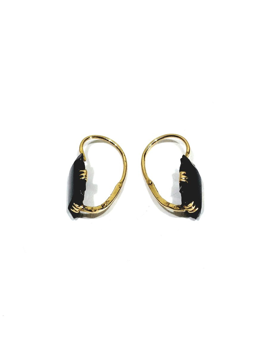 Paire de boucle d’oreille or et onyx 1819-1838-photo-4