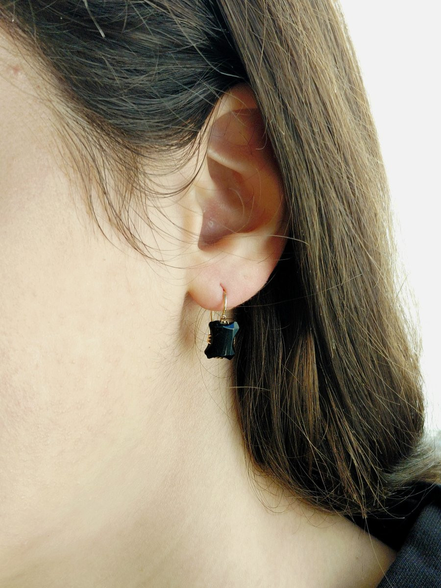 Paire de boucle d’oreille or et onyx 1819-1838-photo-6