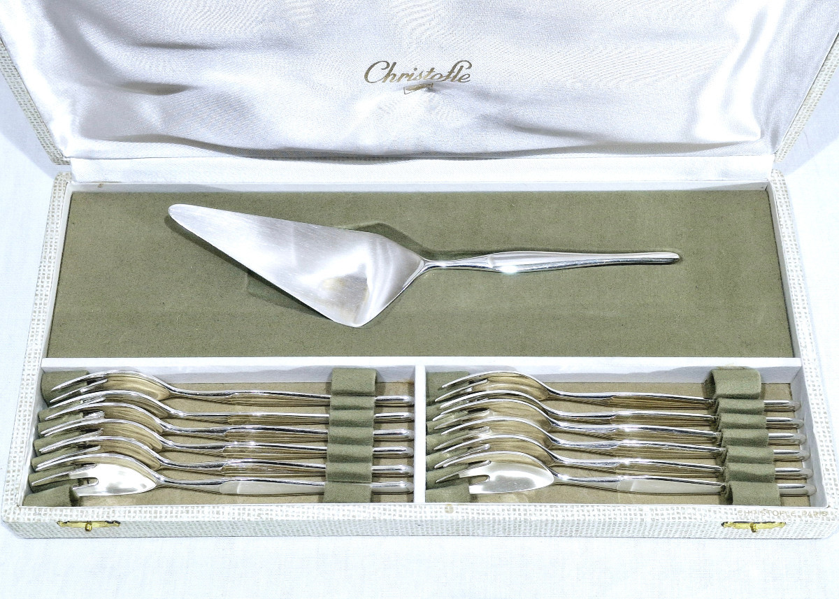 Christofle – Service à dessert en Métal Argenté Modèle Duo