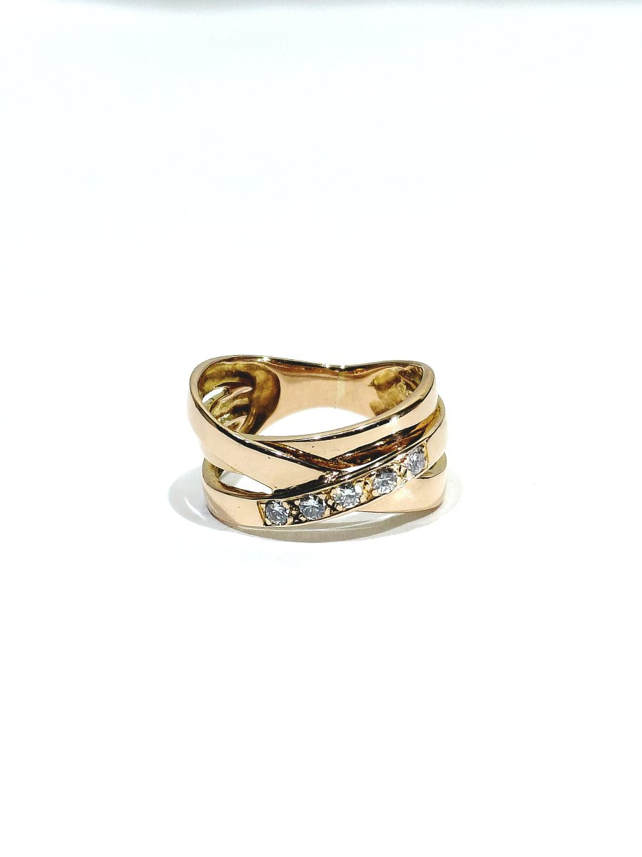 Bague mouvement or et diamants-photo-3