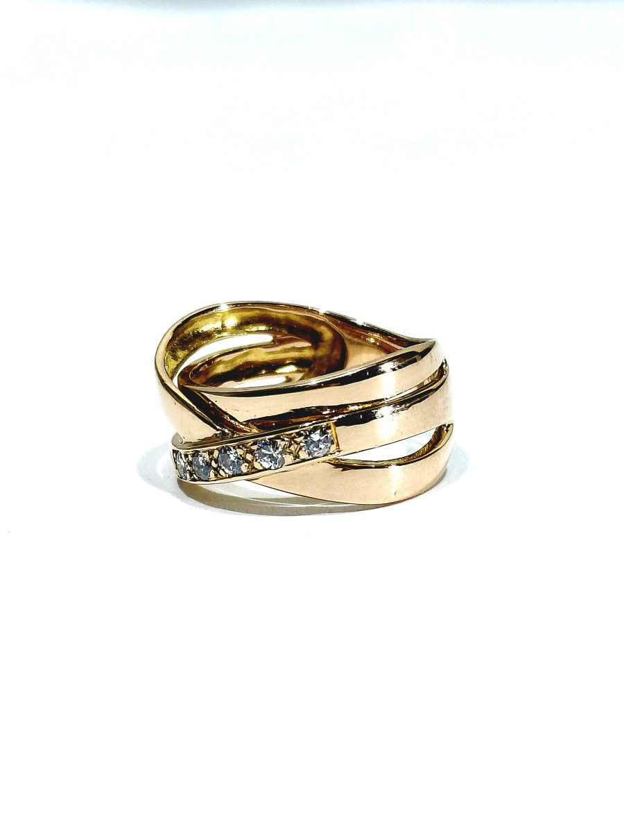 Bague mouvement or et diamants-photo-5