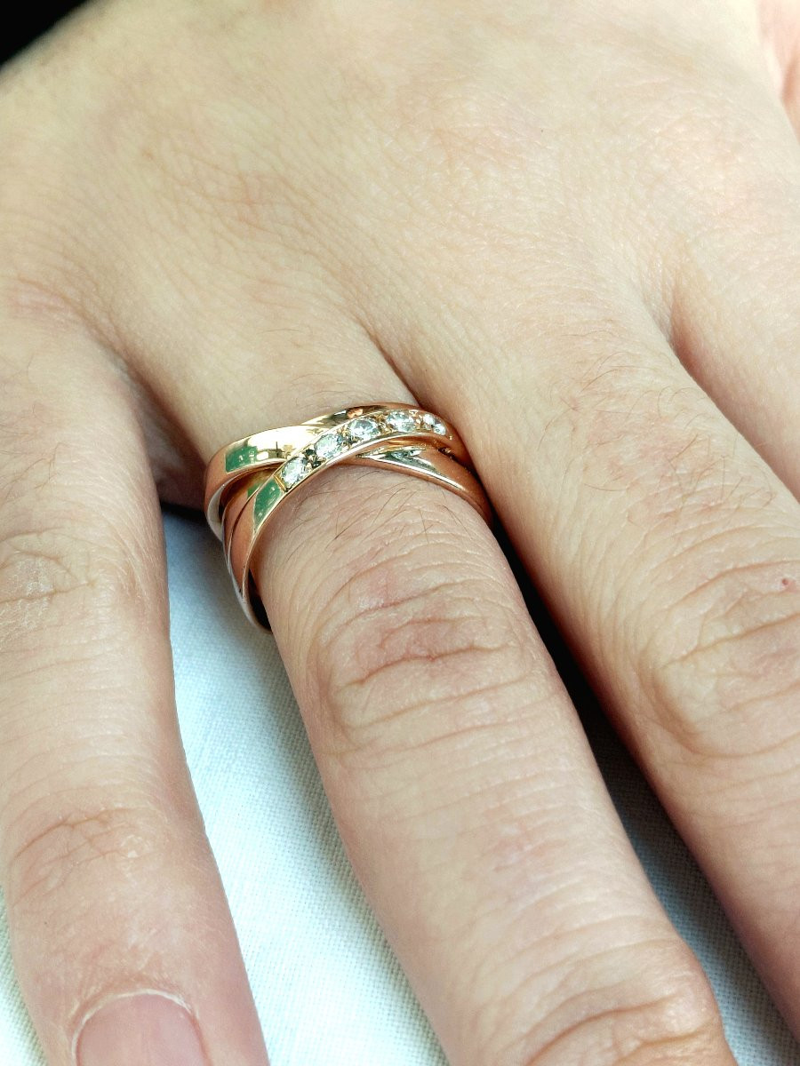 Bague mouvement or et diamants-photo-8