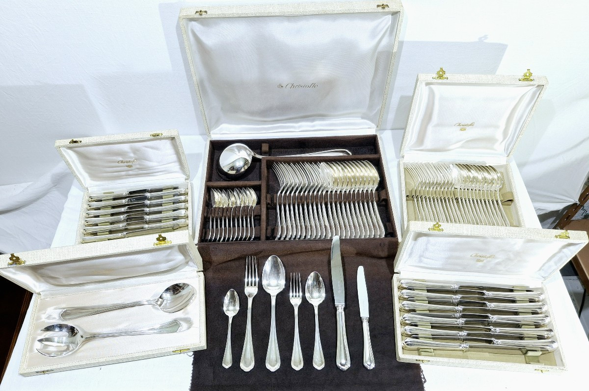 Christofle - 87 Piece Spatours Silver Plated Metal Menagère