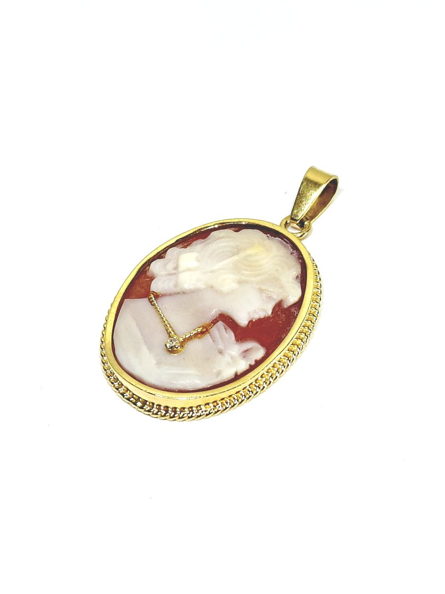 Gold Shell Cameo Pendant-photo-3