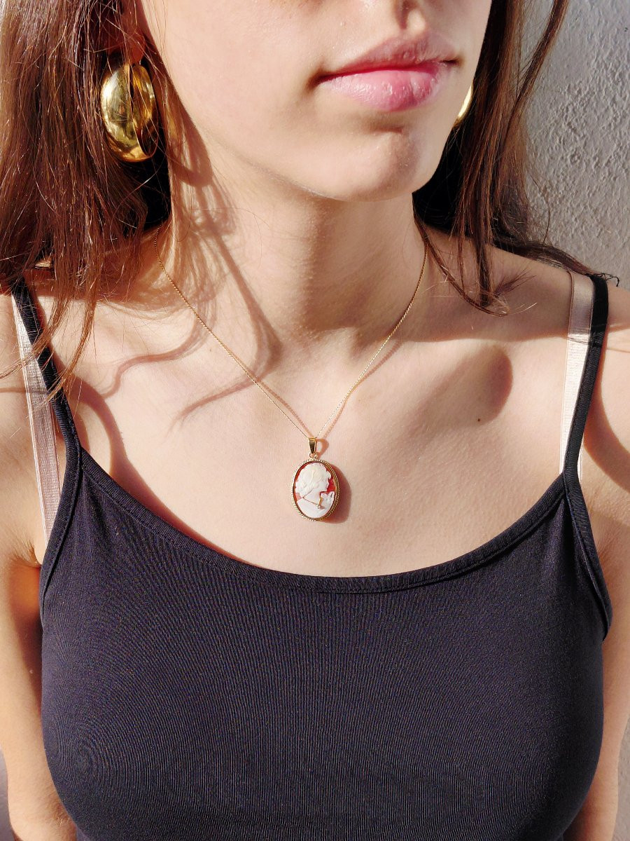 Gold Shell Cameo Pendant-photo-7