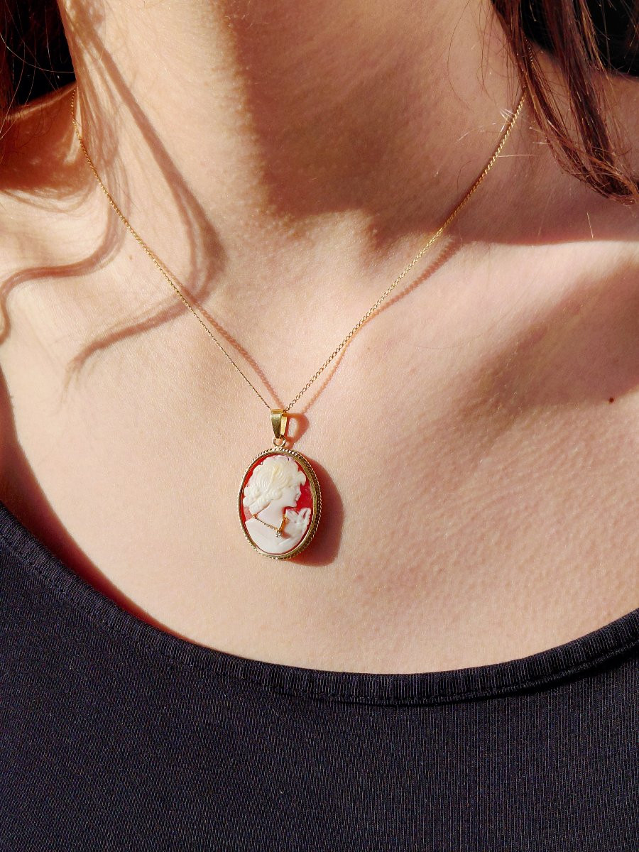 Gold Shell Cameo Pendant-photo-8