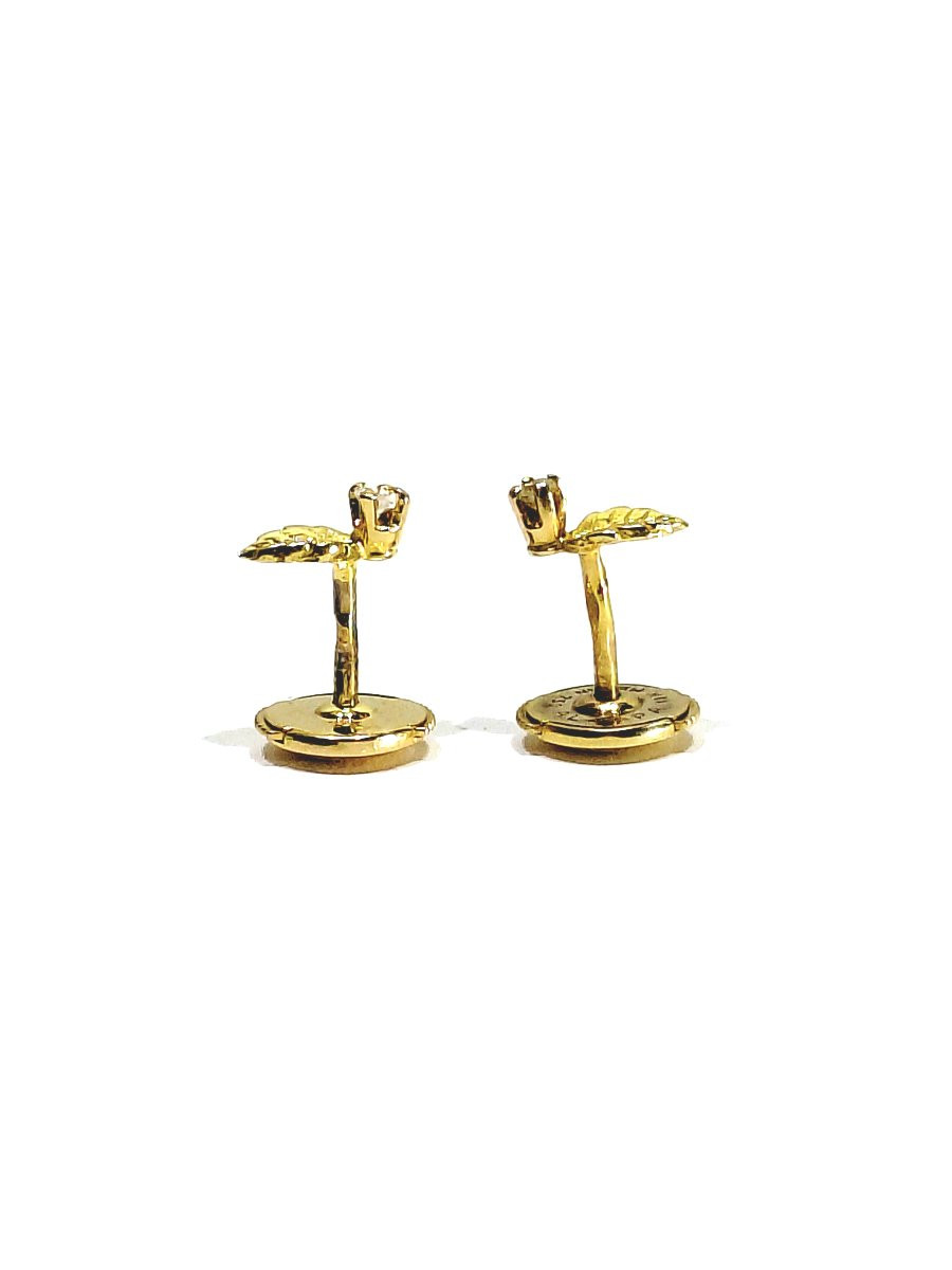 Paire De Boucle D'oreilles Or Et Diamants -photo-2
