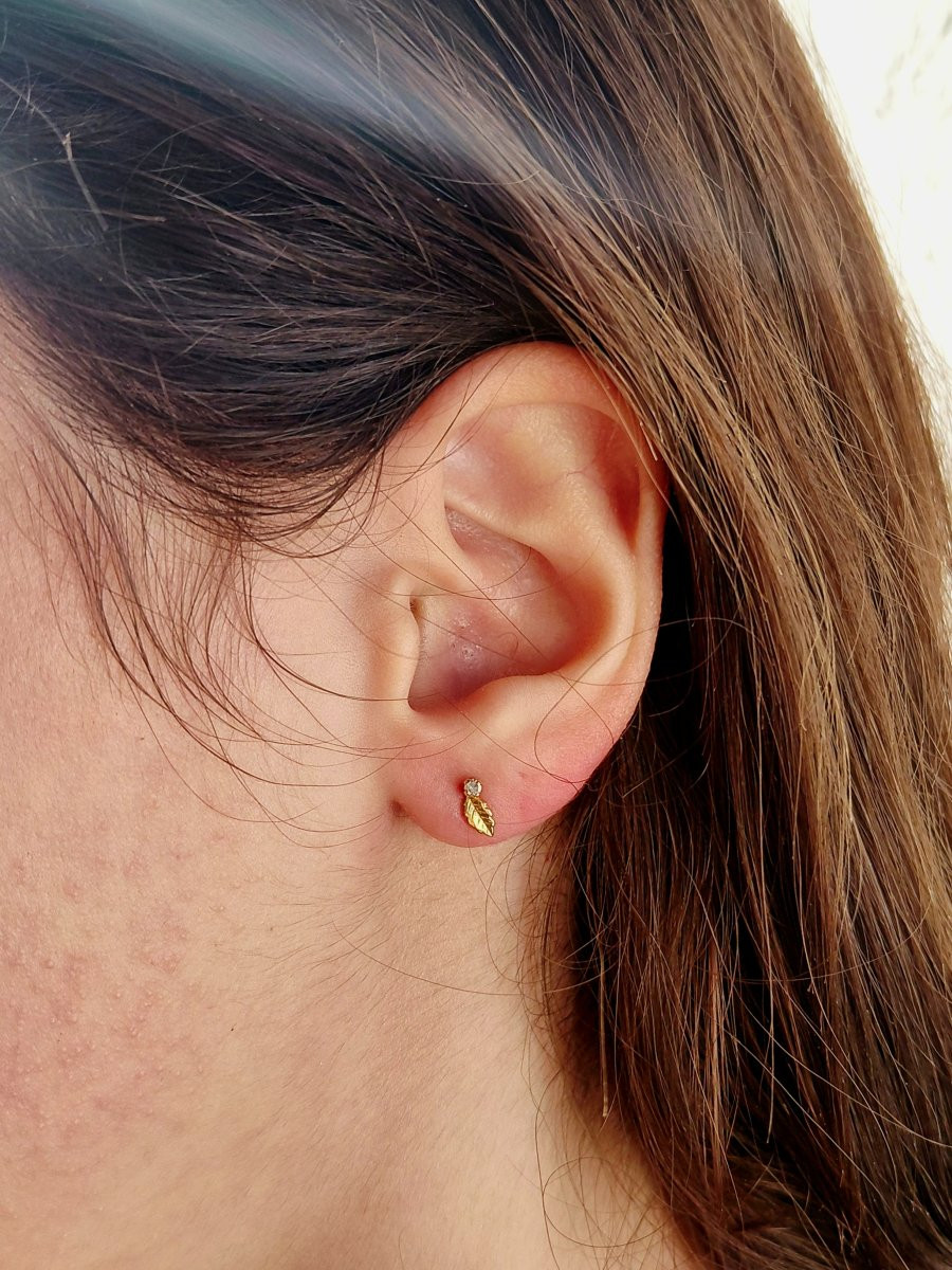 Paire De Boucle D'oreilles Or Et Diamants -photo-4