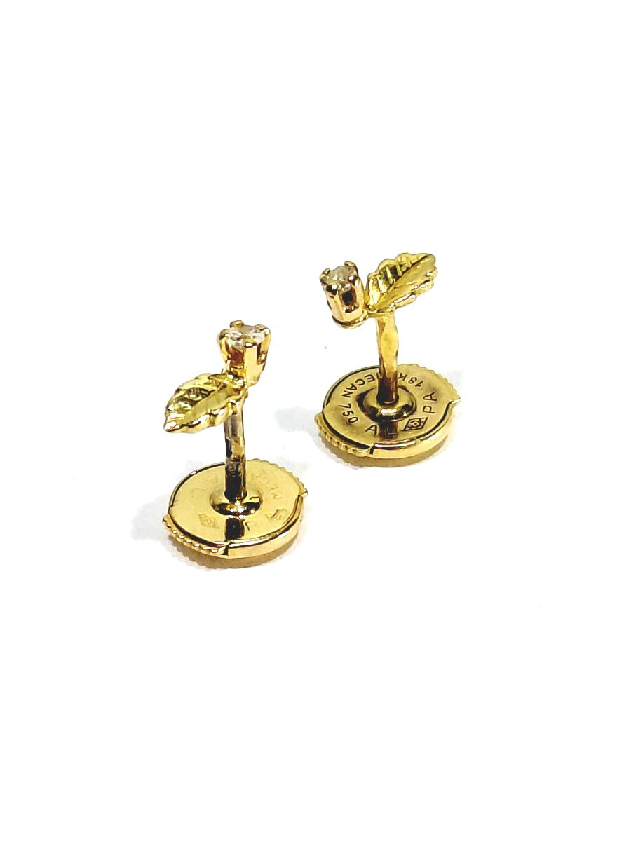 Paire De Boucle D'oreilles Or Et Diamants -photo-1