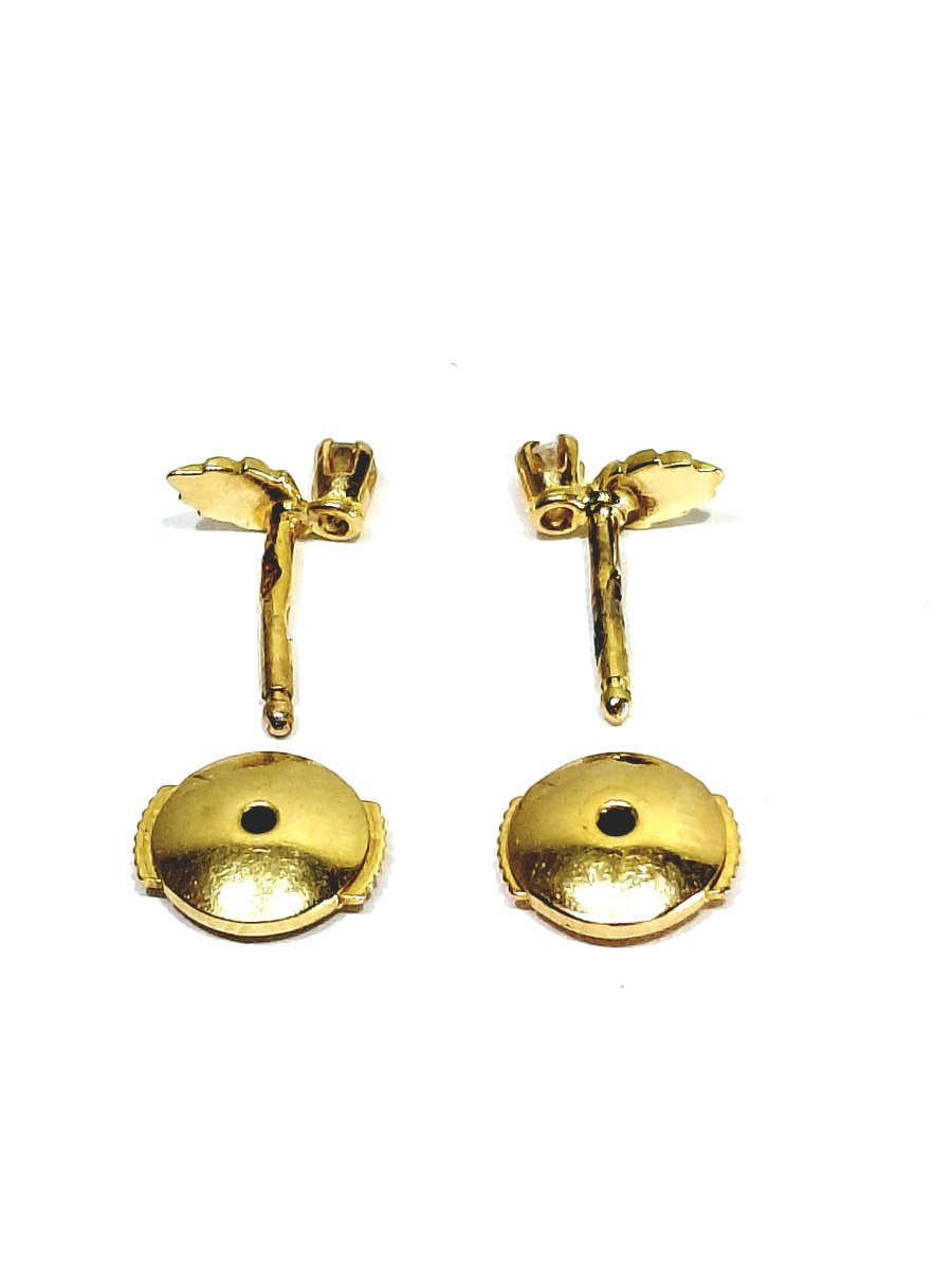 Paire De Boucle D'oreilles Or Et Diamants -photo-6