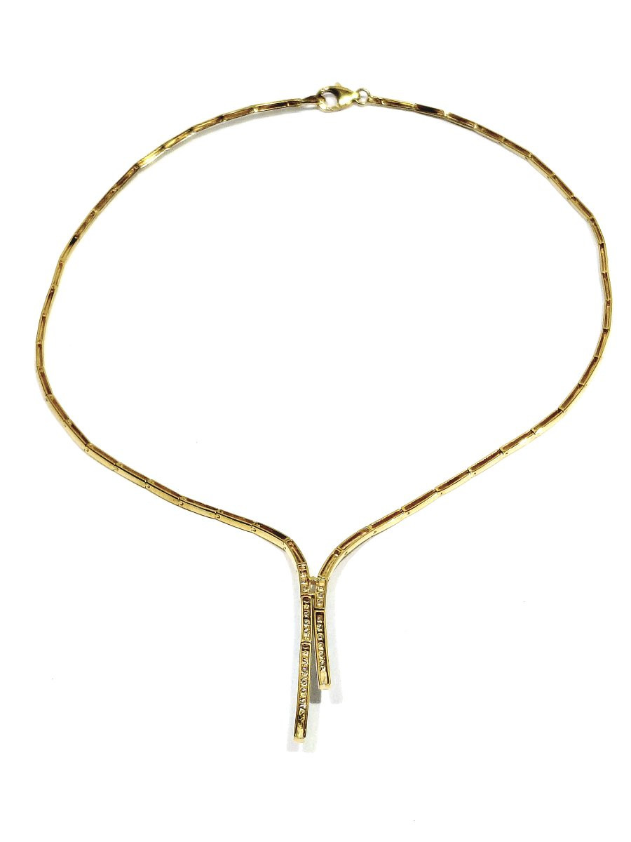 18-carat Champagne Gold And Diamond Necklace-photo-2