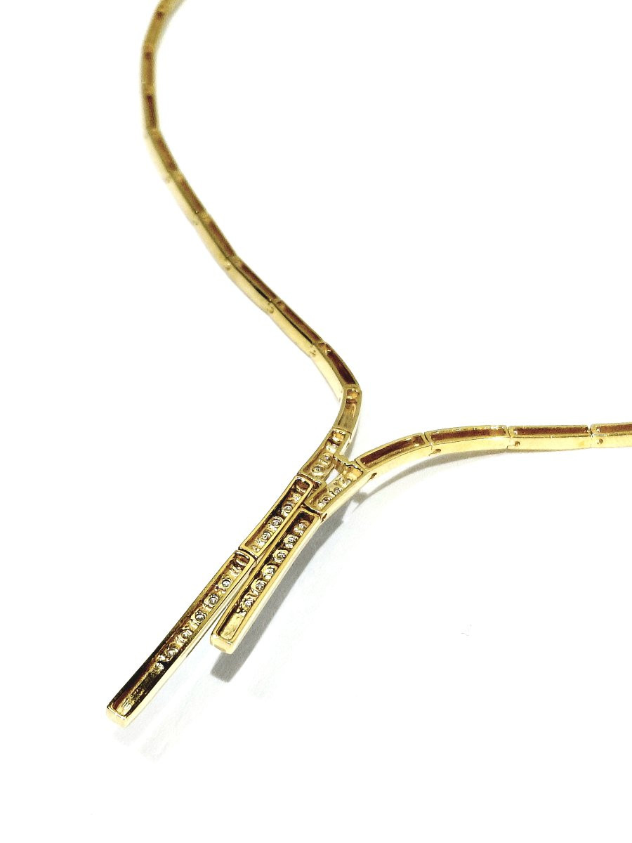 18-carat Champagne Gold And Diamond Necklace-photo-3