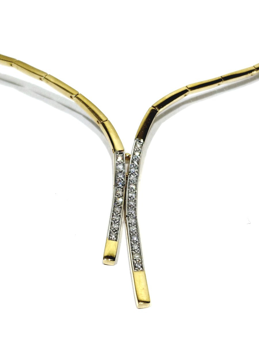18-carat Champagne Gold And Diamond Necklace-photo-2