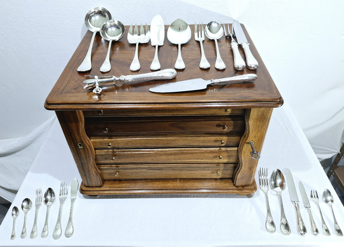 Ménagère Christofle - Modèle Trianon - 155 Pièces, Métal Argenté 