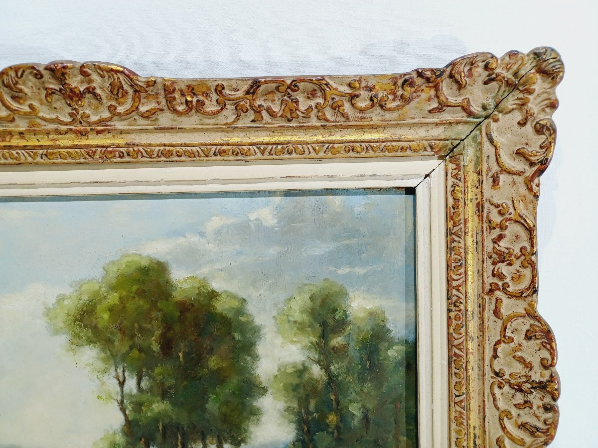 G. Mériot - Oil On Panel "the Creuse At Bénévent"-photo-4