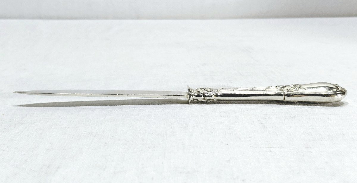 10 Couteaux à fruit en argent de style Louis XVI -photo-7