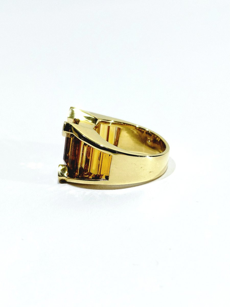 Bague en or citrines et diamants-photo-4