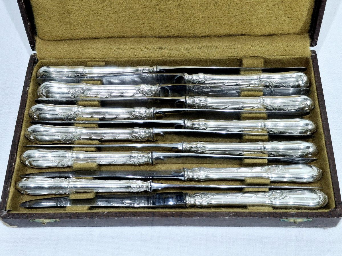Martial Gauthier / Georges Flakenberg - 12 Silver-handled Knives-photo-8