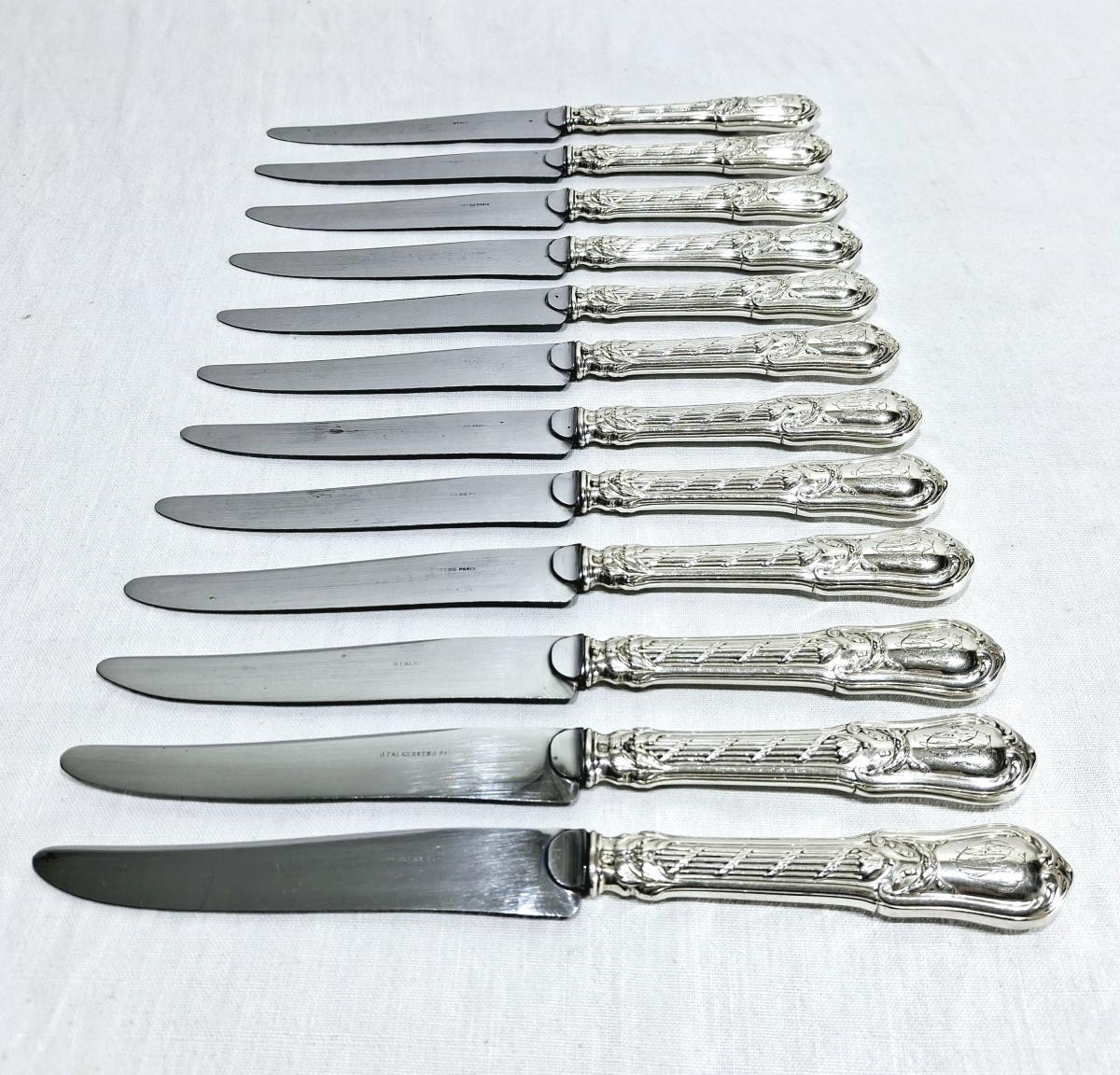 Martial Gauthier / Georges Flakenberg - 12 Silver-handled Knives