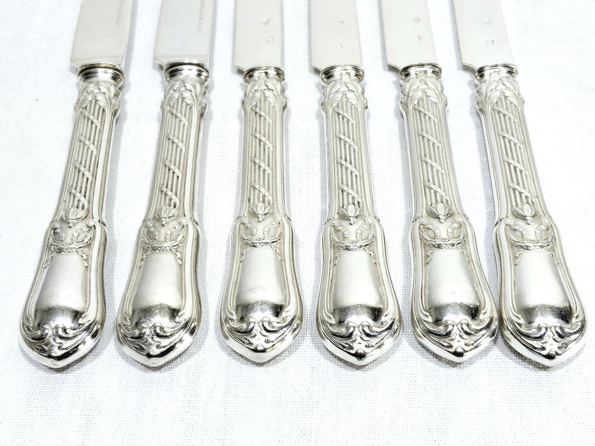 Georges Flakenberg - 6 Silver Fruit Knives-photo-2