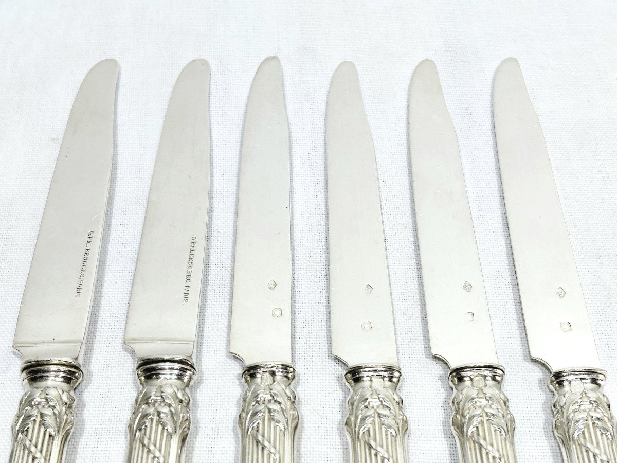 Georges Flakenberg - 6 Silver Fruit Knives-photo-3