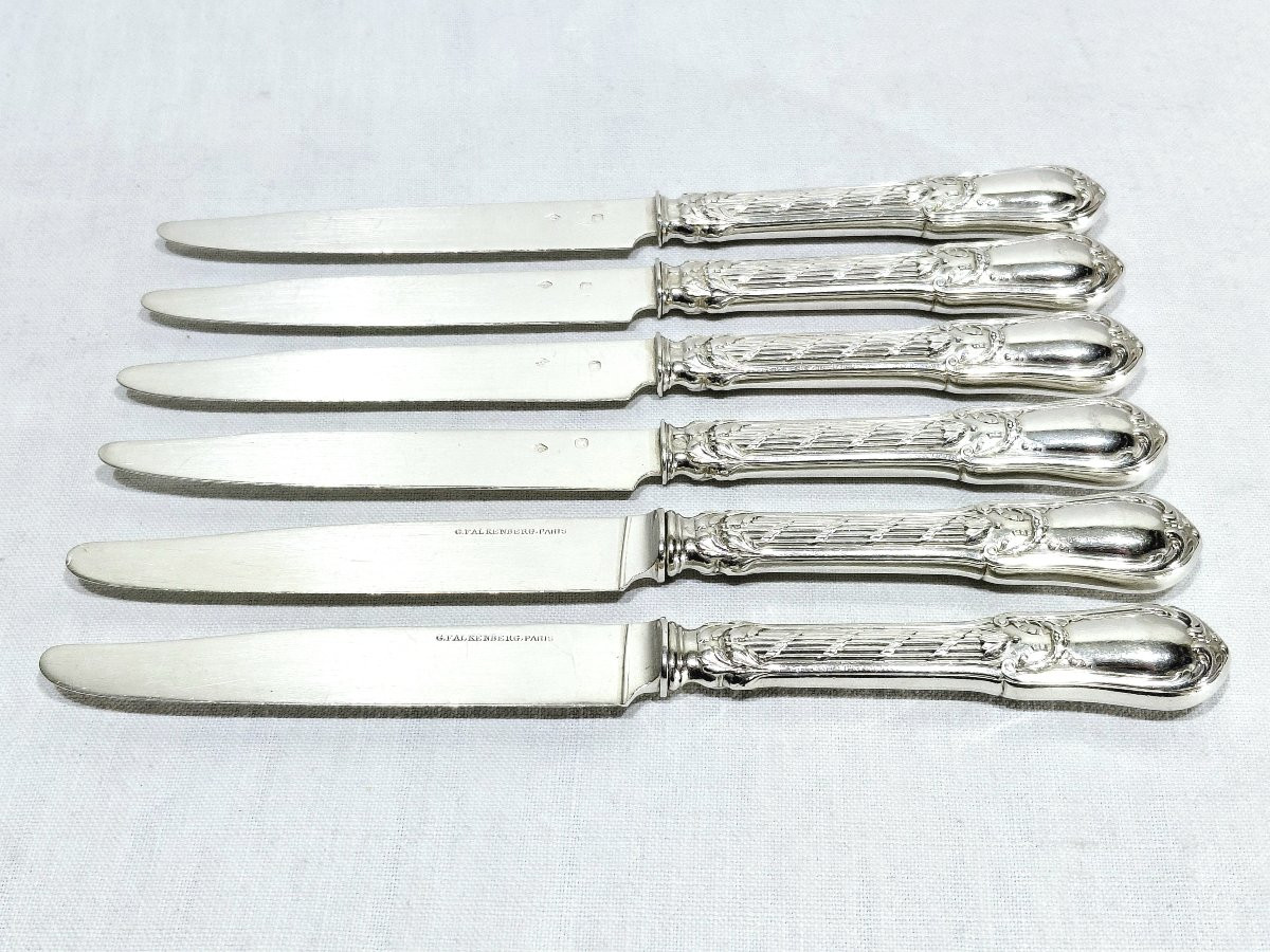 Georges Flakenberg - 6 Silver Fruit Knives-photo-4