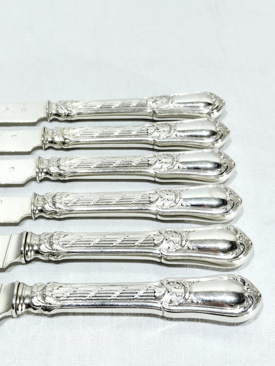 Georges Flakenberg - 6 Silver Fruit Knives-photo-3