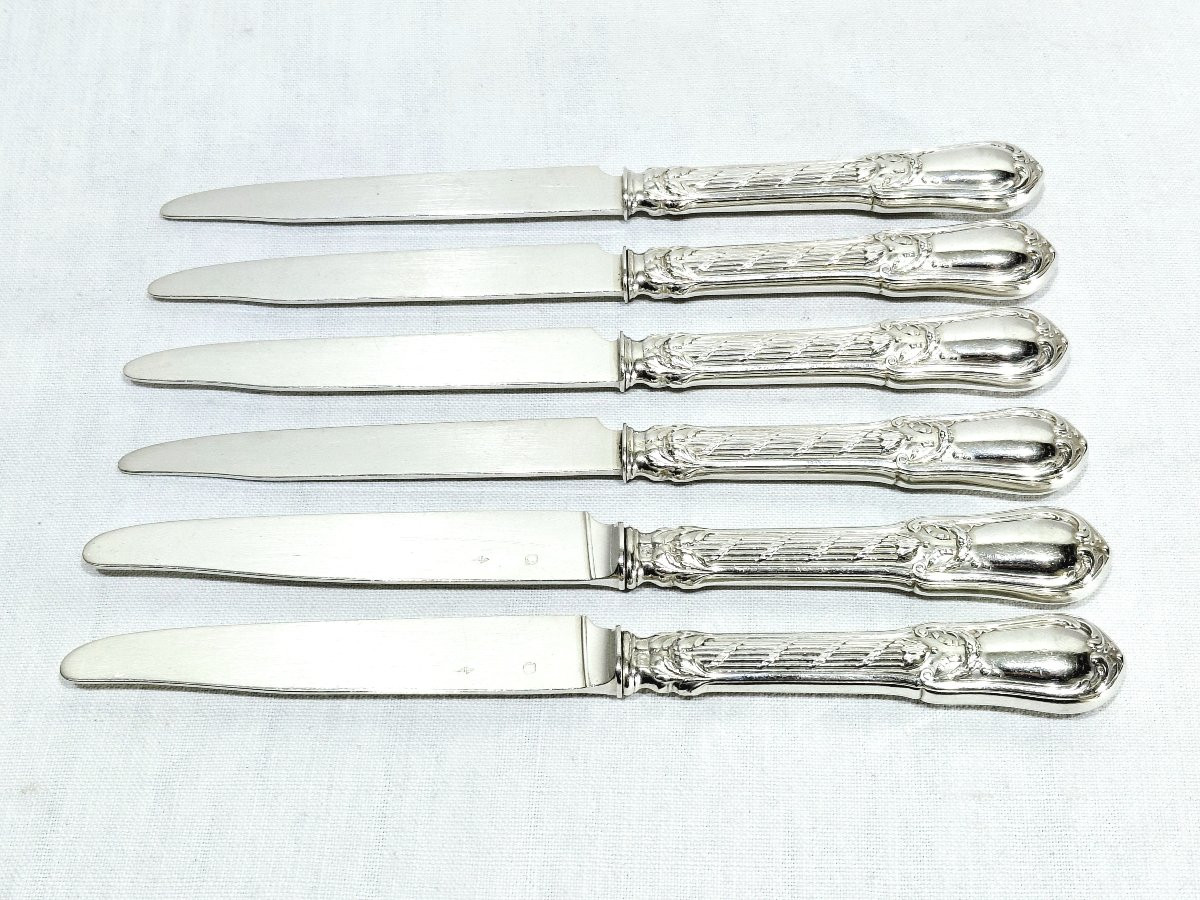 Georges Flakenberg - 6 Silver Fruit Knives-photo-4