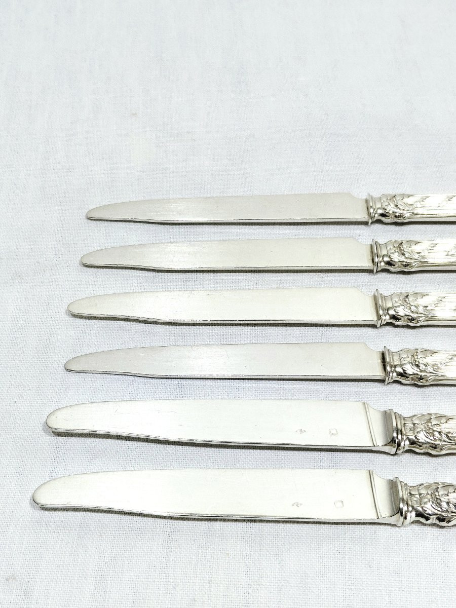 Georges Flakenberg - 6 Silver Fruit Knives-photo-5