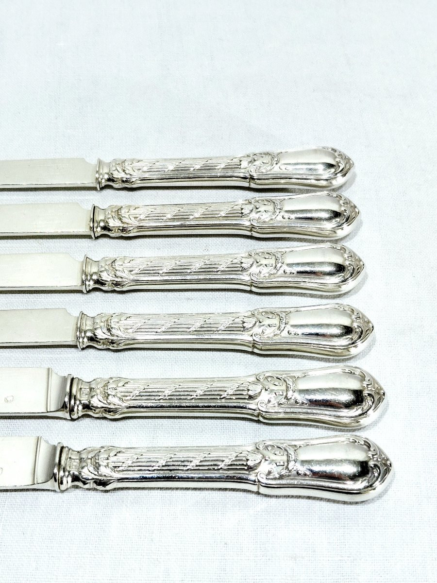 Georges Flakenberg - 6 Silver Fruit Knives-photo-6