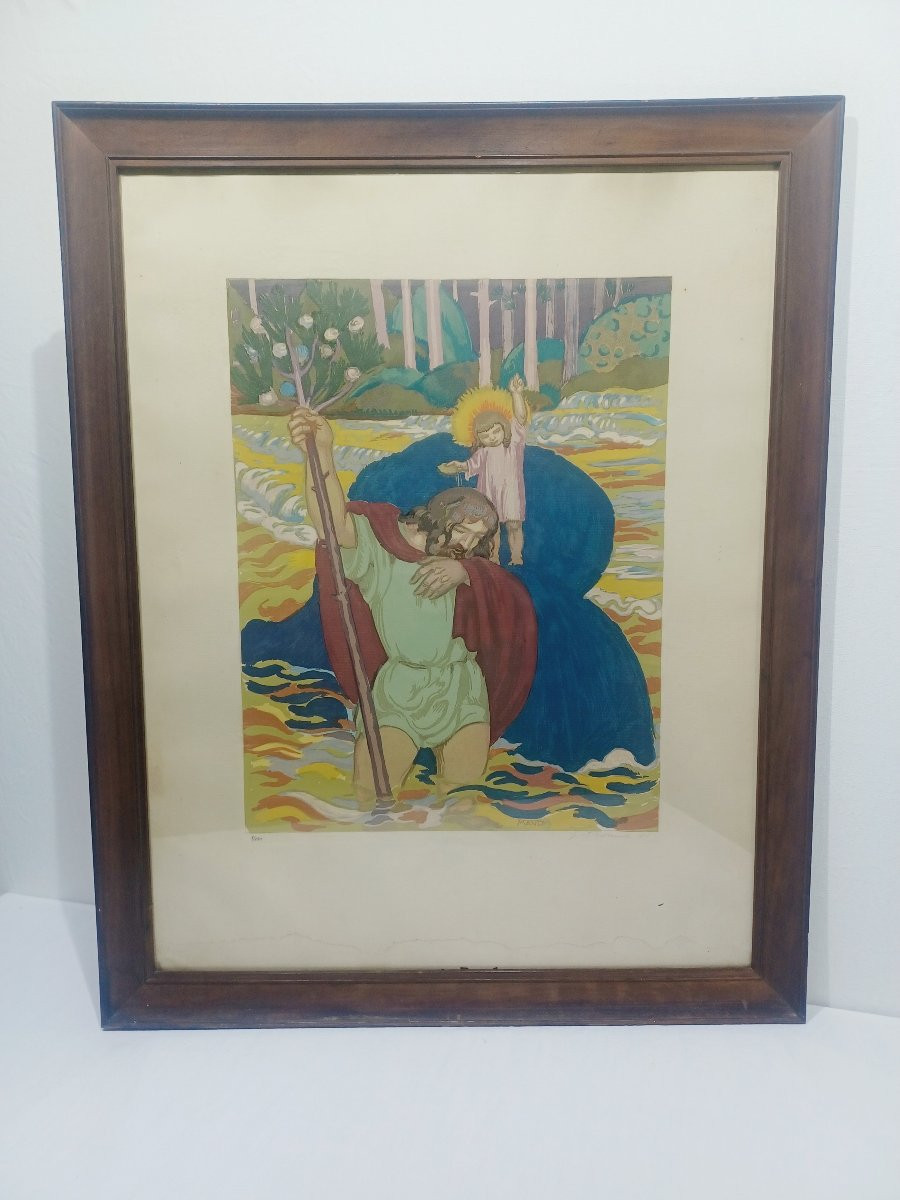 Beltrand - Engraving Depicting The Baptism Of Saint Christopher-photo-8