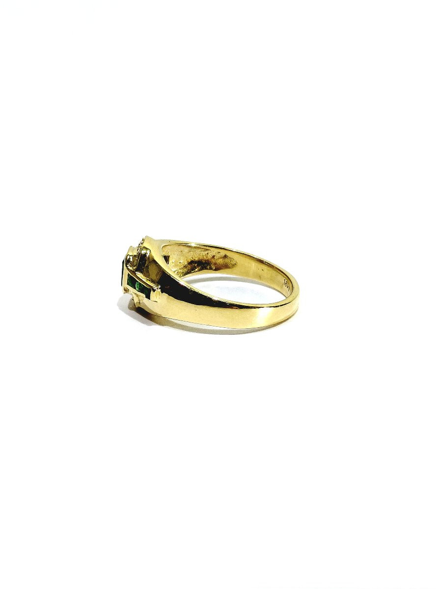 Emerald Diamond Gold Ring-photo-4