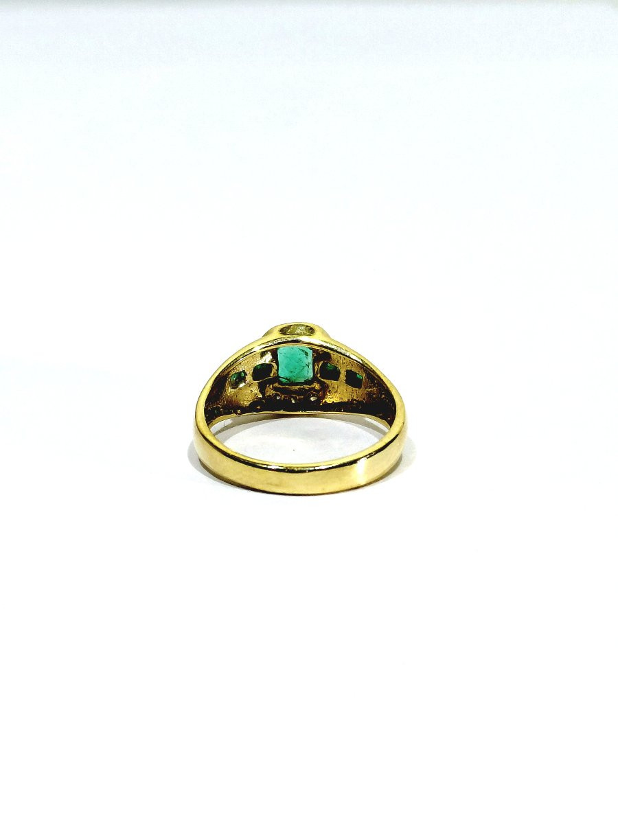 Emerald Diamond Gold Ring-photo-1