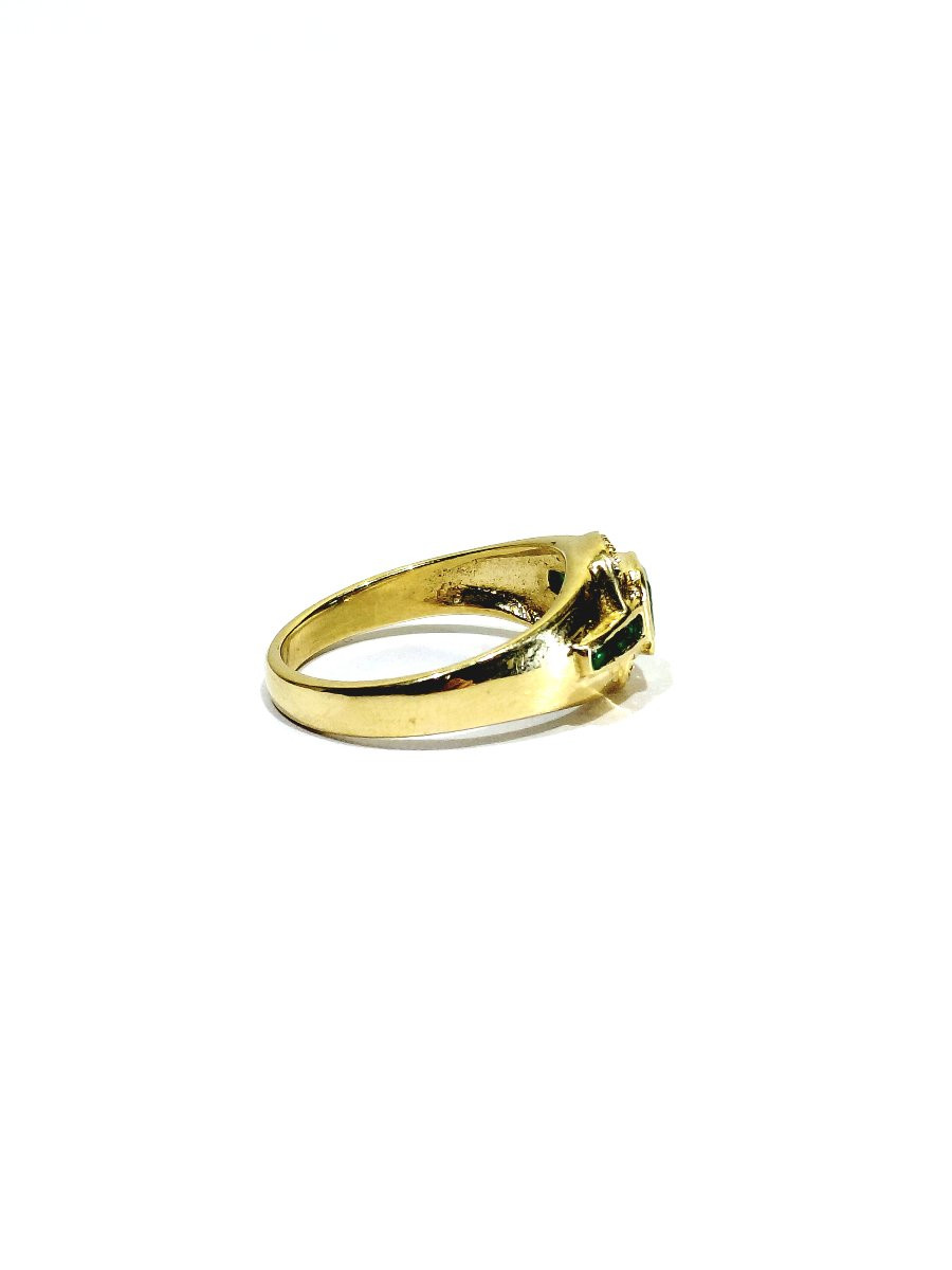 Emerald Diamond Gold Ring-photo-2