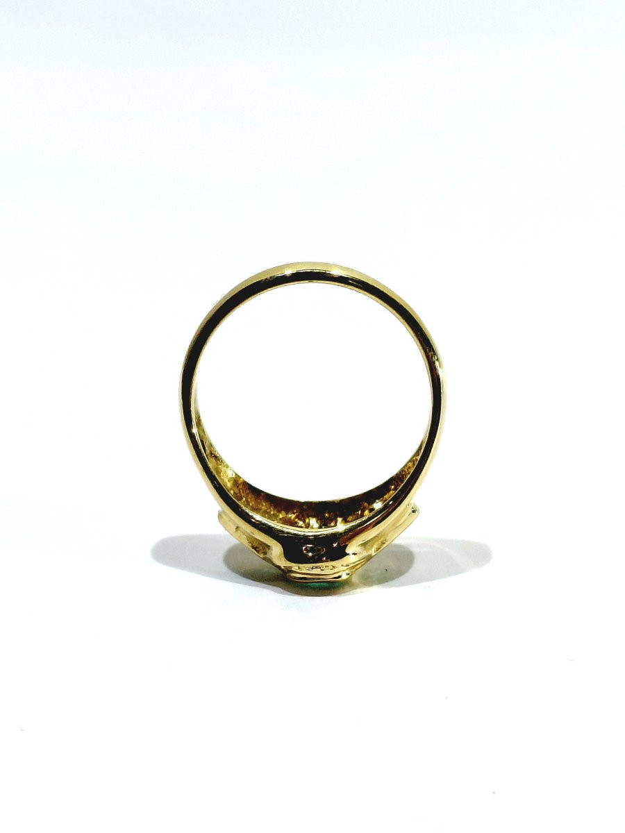 Emerald Diamond Gold Ring-photo-5