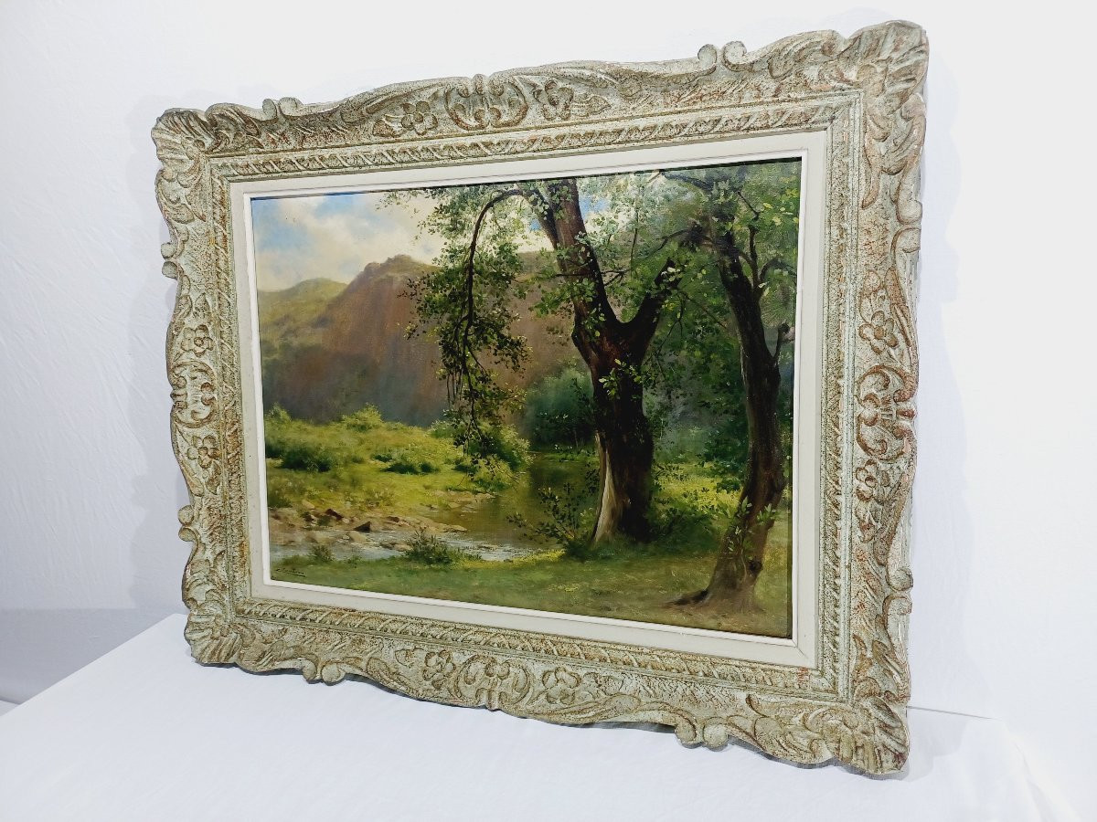 Huile sur toile - la rivière-photo-2