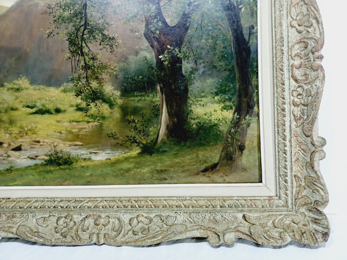 Huile sur toile - la rivière-photo-2