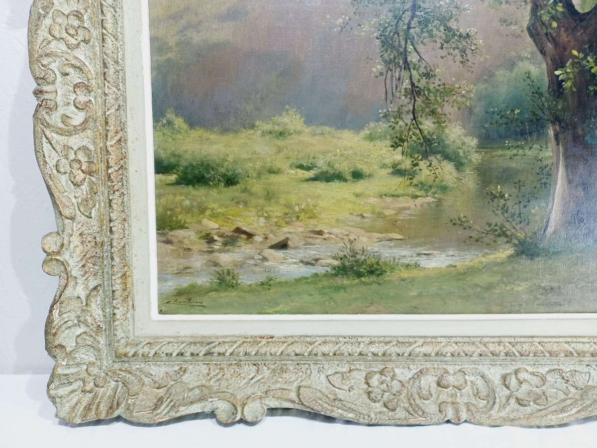 Huile sur toile - la rivière-photo-3