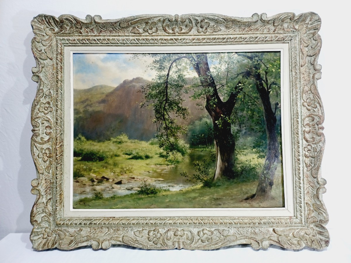 Huile sur toile - la rivière