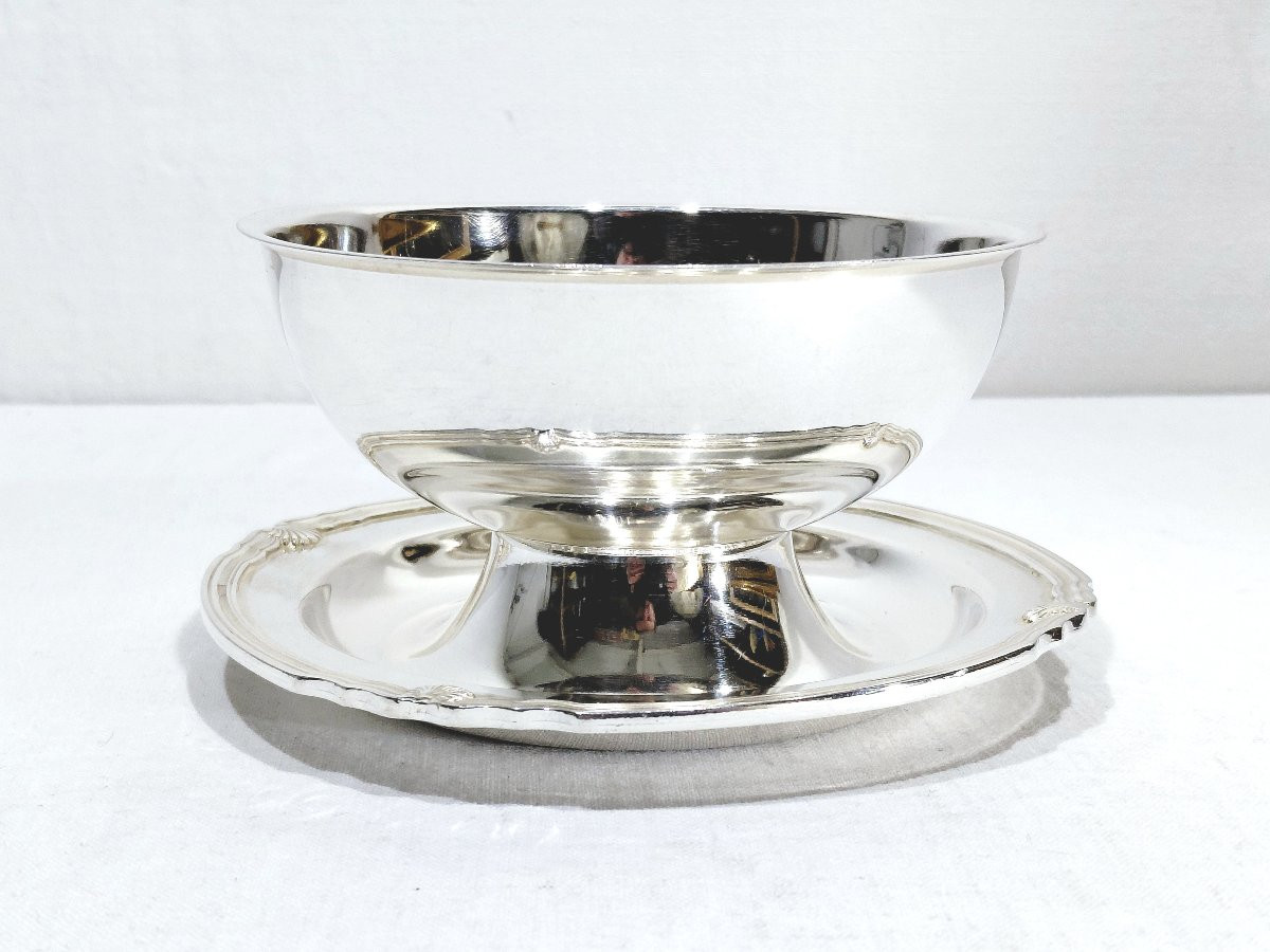 GALLIA - SAUCIÈRE EN MÉTAL ARGENTÉ MODÈLE VENDÔME -photo-2