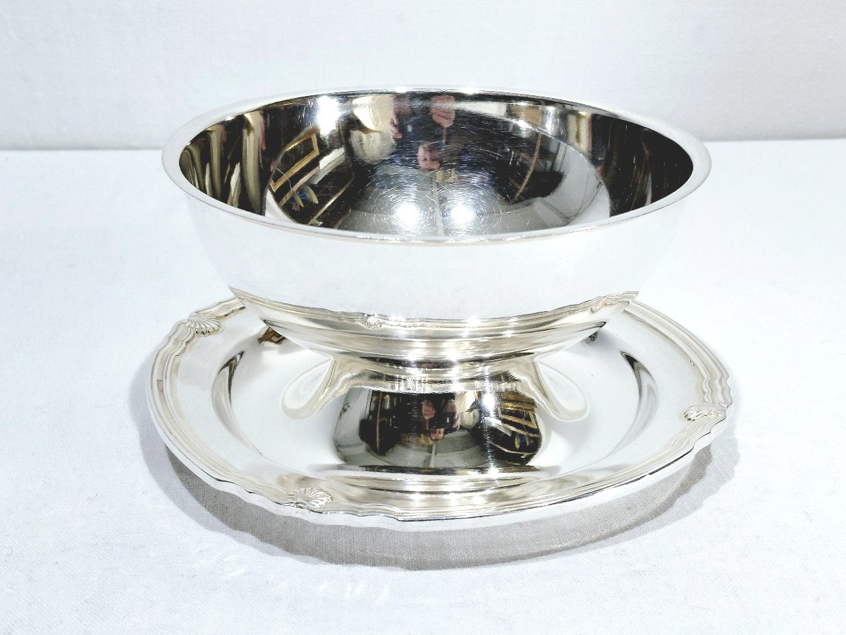 GALLIA - SAUCIÈRE EN MÉTAL ARGENTÉ MODÈLE VENDÔME 