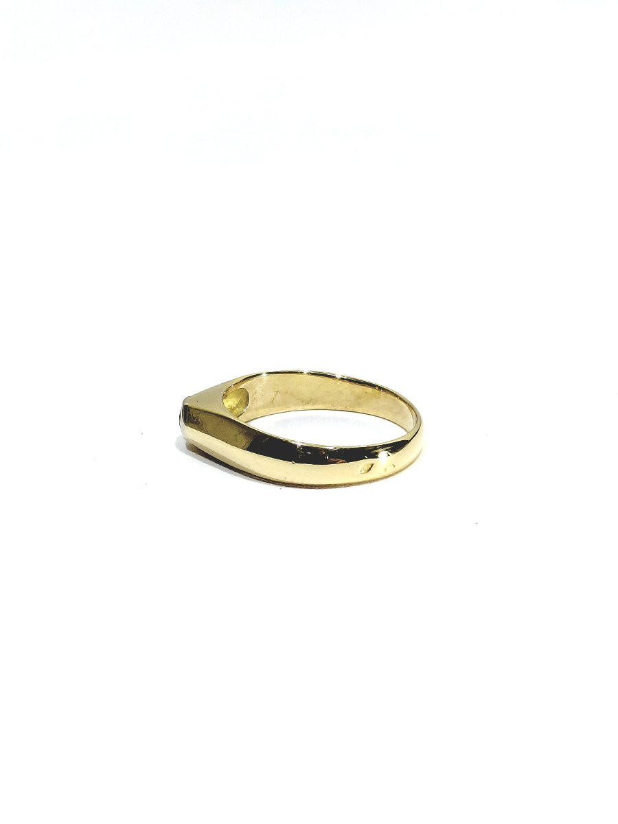 Bague dôme or jaune 18 carats et diamant-photo-4