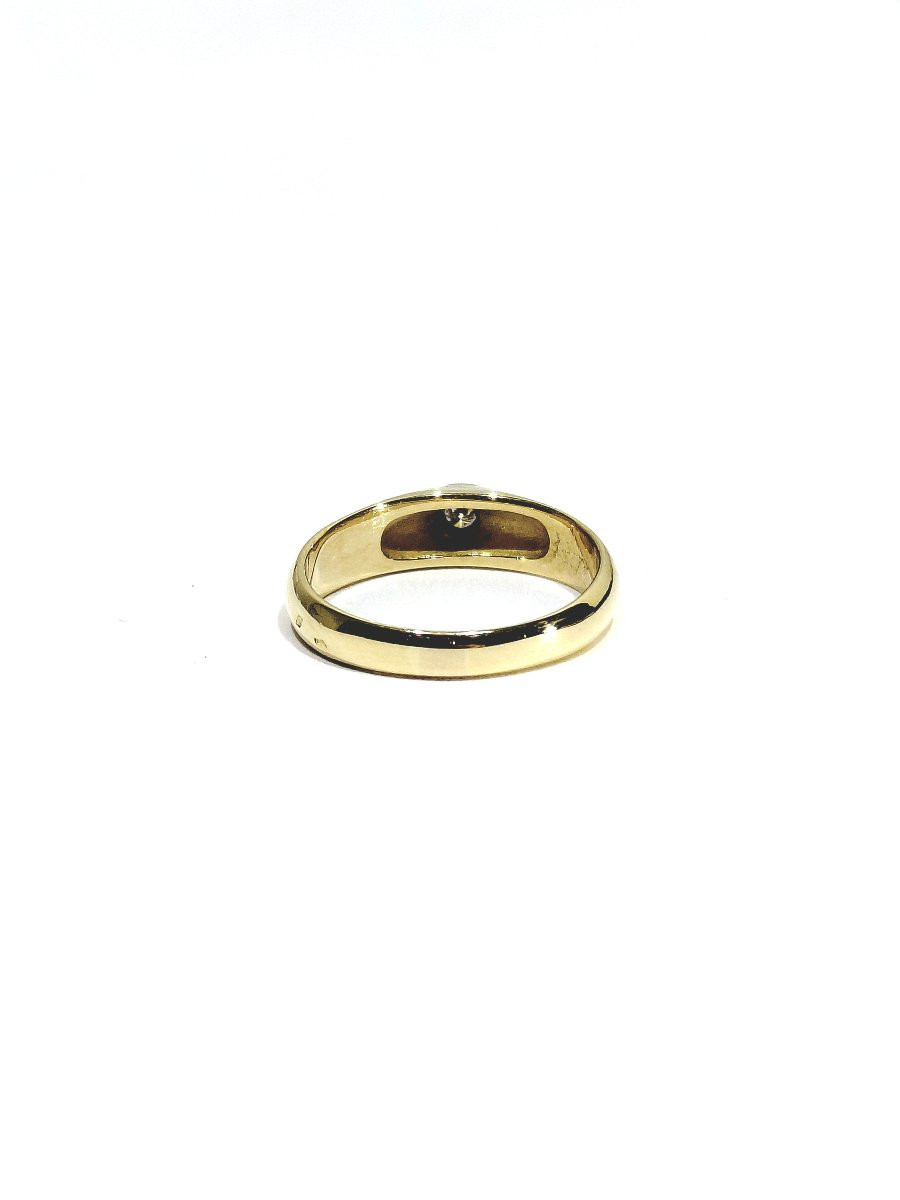 Bague dôme or jaune 18 carats et diamant-photo-1