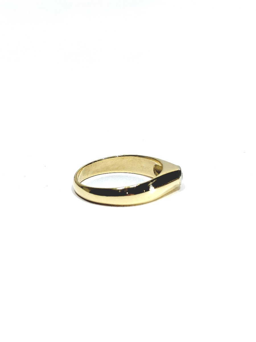 Bague dôme or jaune 18 carats et diamant-photo-2