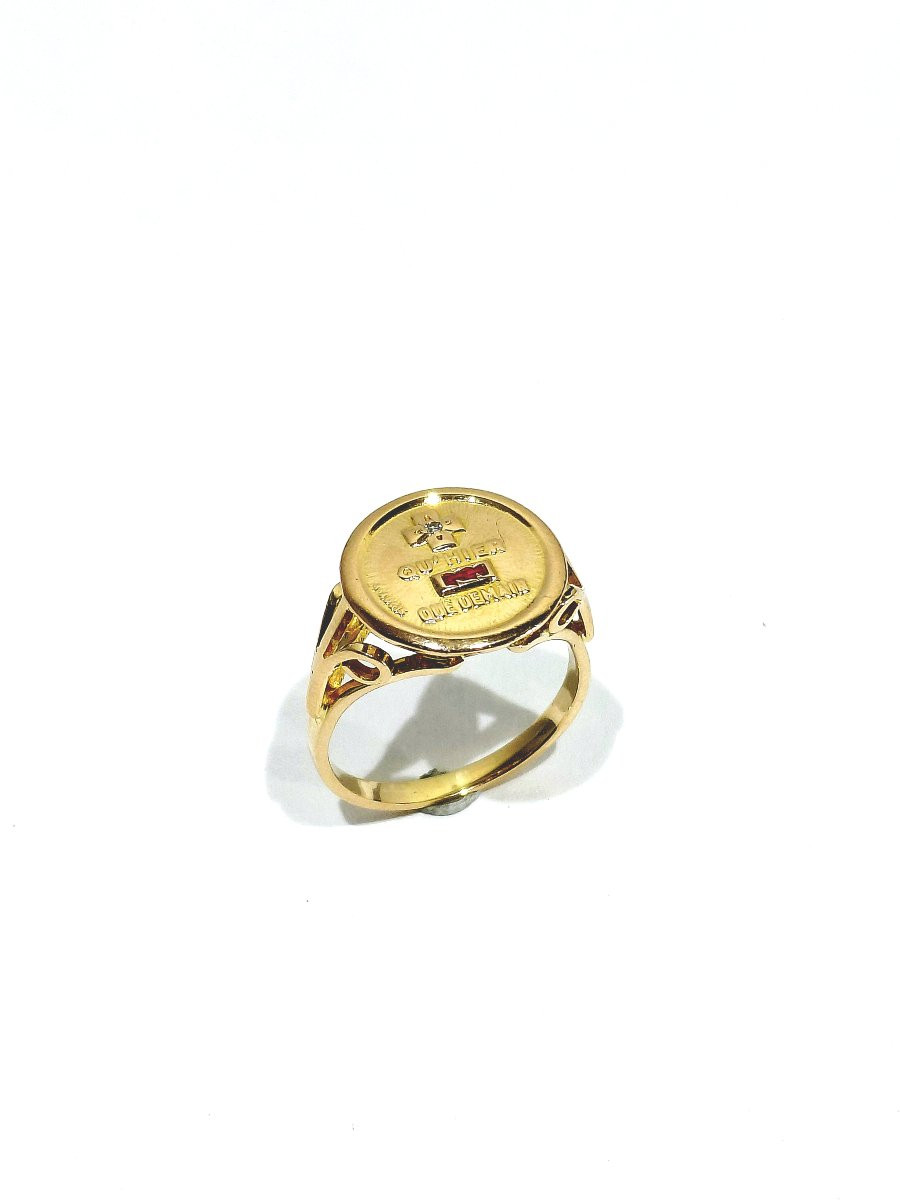 Augis - Gold Diamond And Ruby Ring-photo-3