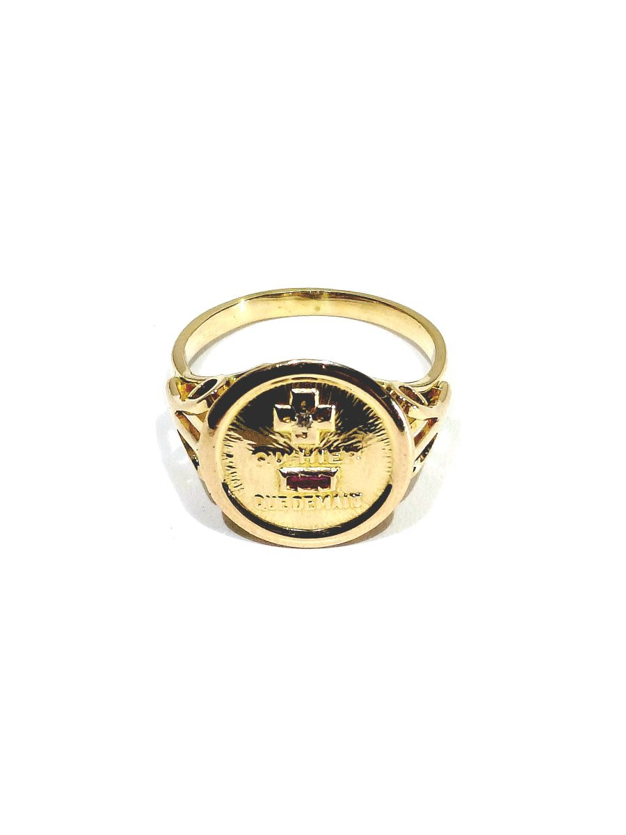 Augis - Gold Diamond And Ruby Ring-photo-4