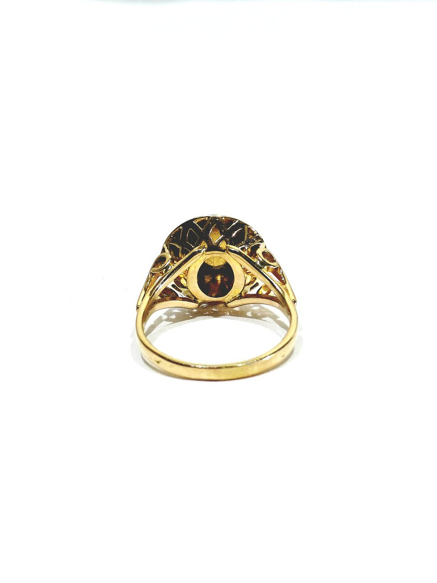 Augis - Gold Diamond And Ruby Ring-photo-2