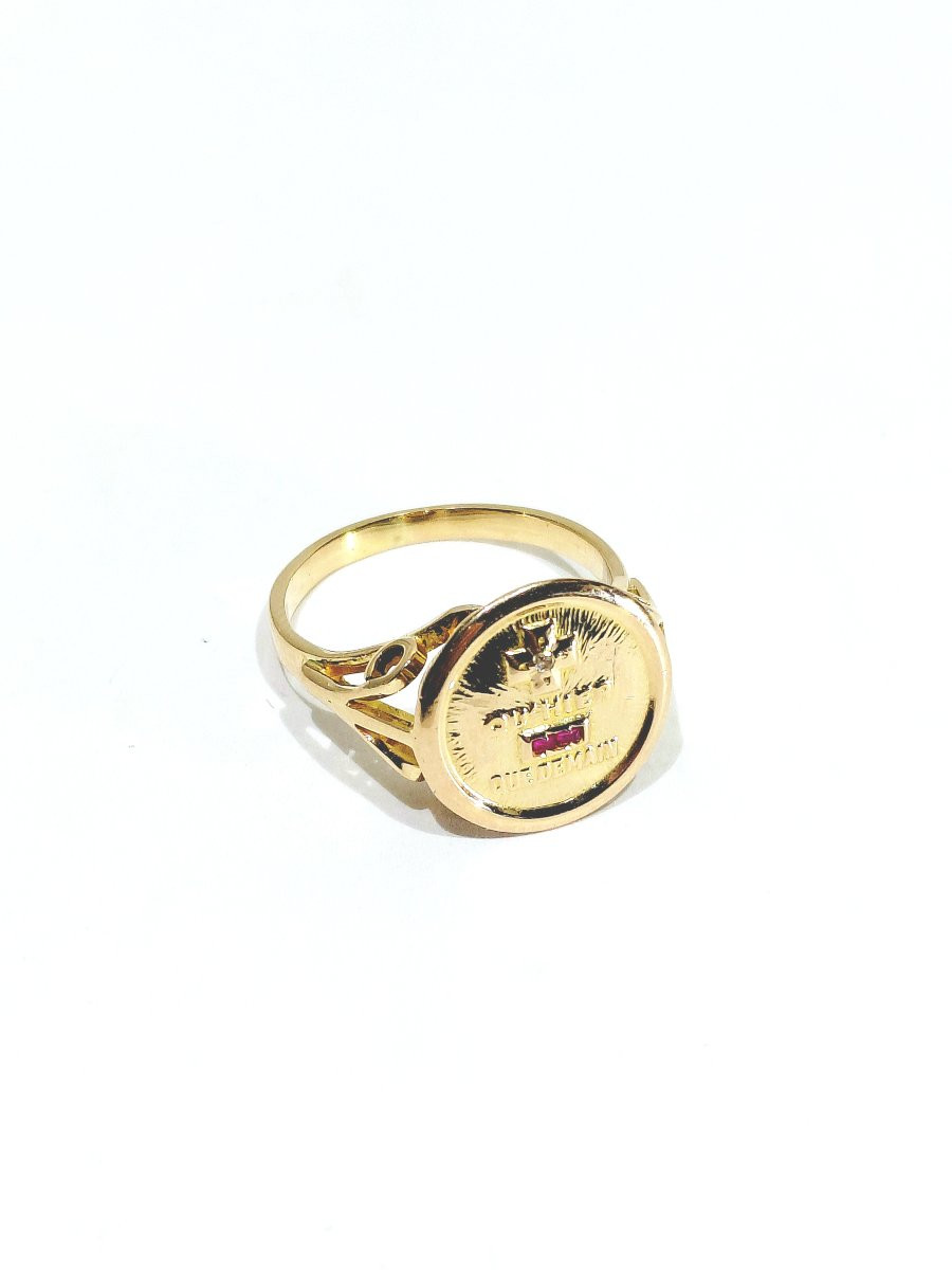 Augis - Gold Diamond And Ruby Ring-photo-4