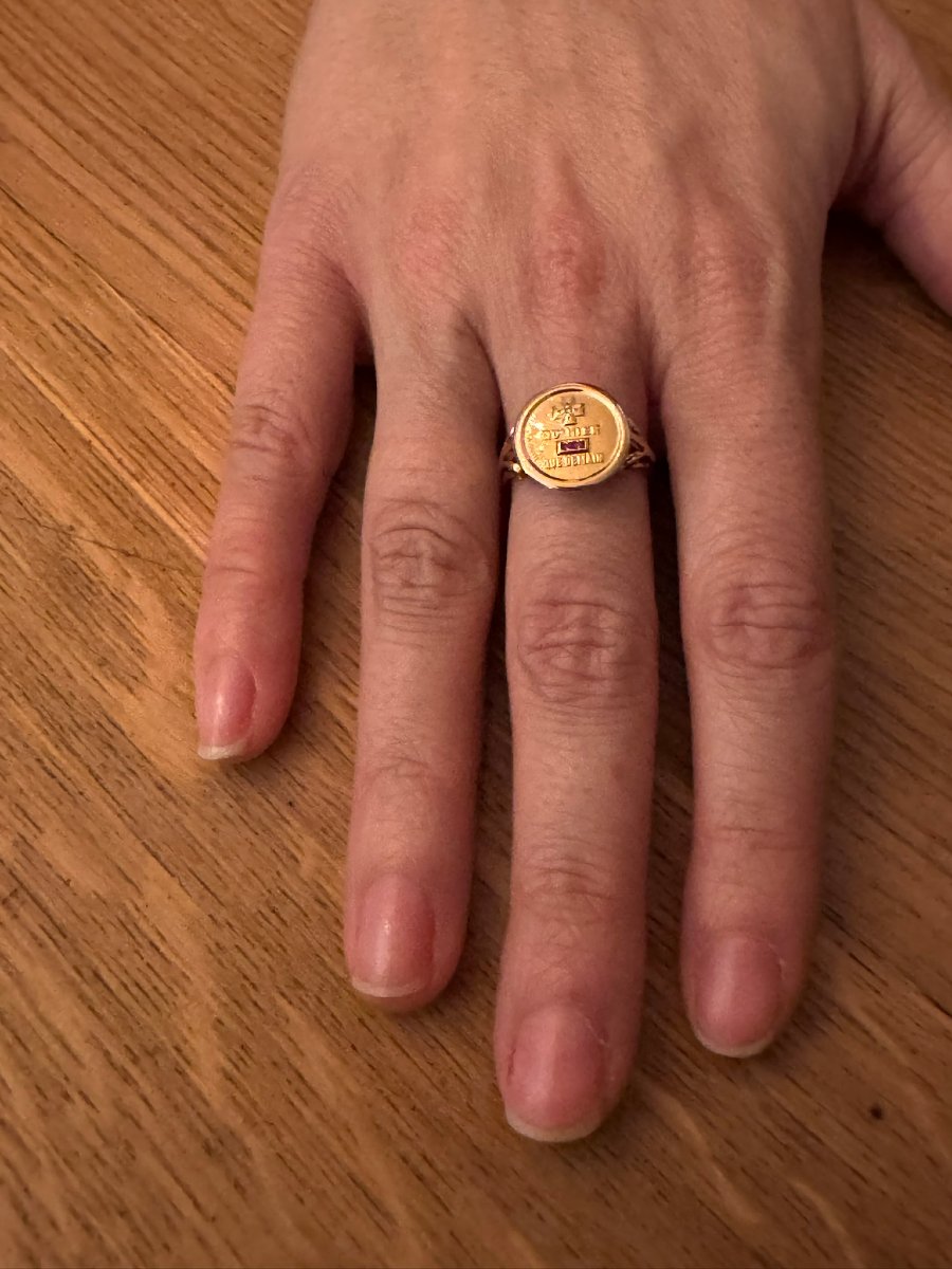 Augis - Gold Diamond And Ruby Ring-photo-7
