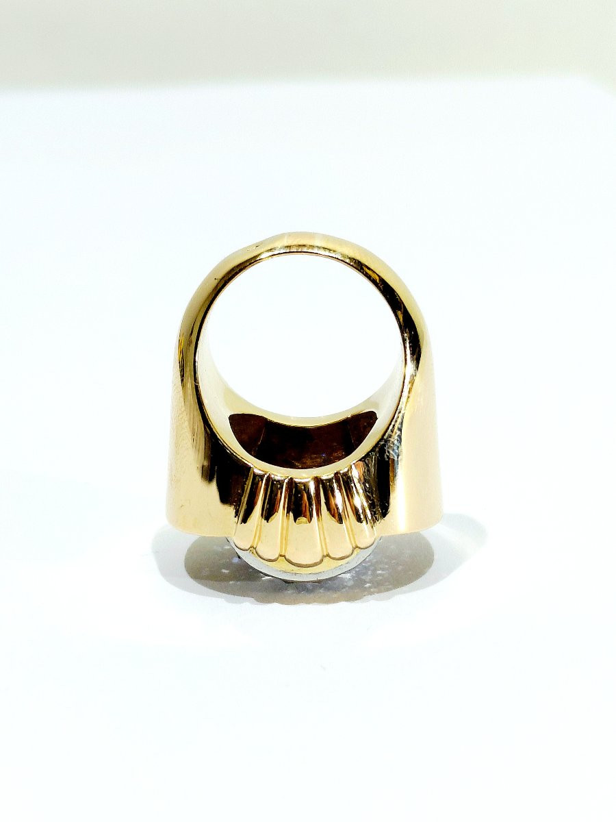 1930 Gold Diamond And Sapphire Ring-photo-5